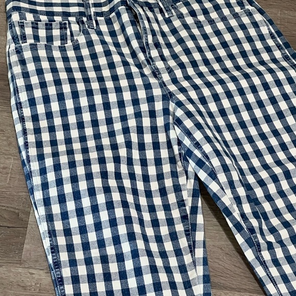 NWT Women’s 28 J. Crew Blue Gingham Vintage Straight Cotton Trouser Pants - Picture 4 of 12